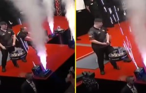 Darts star limped to the oche after injury during crazy drum-and-bass walk-on
