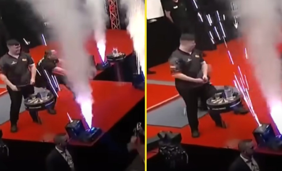 Dirk van Duijvenbode took a tumble on stage after some enthusiastic dance moves