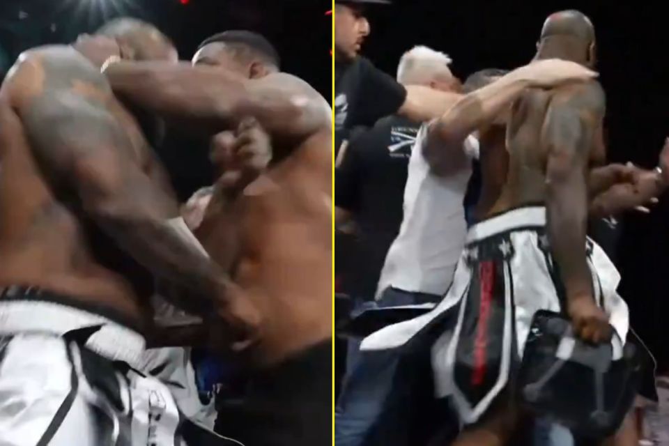 Both fighters came to blows before Herelius grabbed the scales