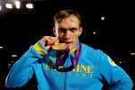 LONDON, ENGLAND - AUGUST 11:  Gold medalist Oleksandr Usyk of Ukraine celebrates after the medal ceremony for the Men's Heavy (91kg) Boxing final bout on Day 15 of the London 2012 Olympic Games at ExCeL on August 11, 2012 in London, England.  (Photo by Scott Heavey/Getty Images)