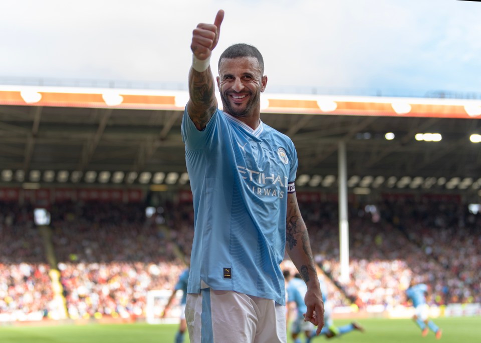Walker ranks second after winning six titles with Manchester City during his career