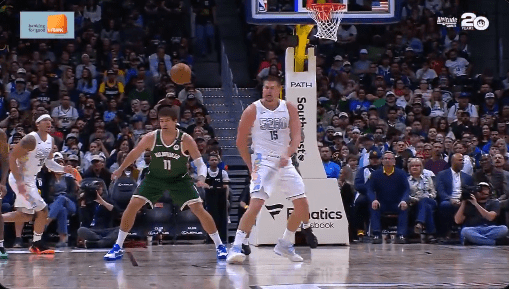 The NBA's MVP span around and flicked the ball behind his head